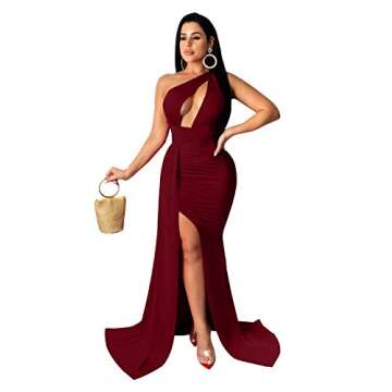 Elegant One Shoulder Maxi Dress For Evening Wear