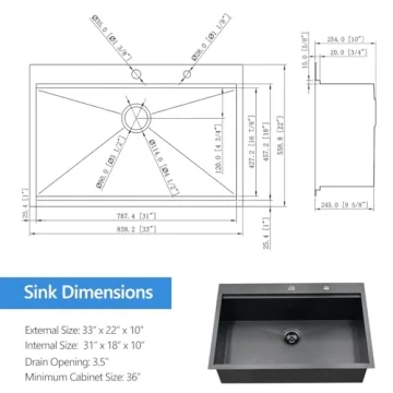 33 Inch Workstation Kitchen Sink for Modern Kitchens