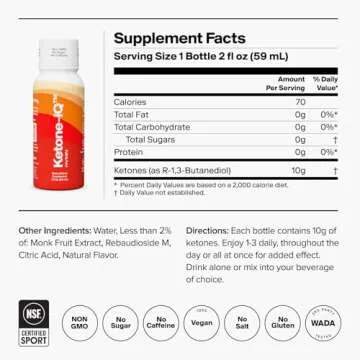 Ketone-IQ No Caffeine Exogenous Ketones Energy Shots - 24 Pack of Caffeine Free Energy Drinks with 1...