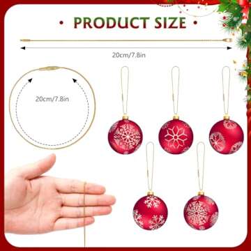 YOULEY 200Pcs Ornament Hangers Gold Ornament String with Snap Locking Christmas Ornament Hangers for...