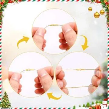 YOULEY 200Pcs Gold Ornament Hangers for Tree Decorations