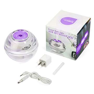 JZK Mini Portable Air Humidifier with Night Light for All Ages