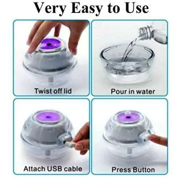 JZK Mini Portable Air Humidifier with Night Light for All Ages