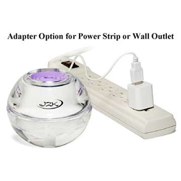 JZK Mini Portable Air Humidifier with Night Light for All Ages