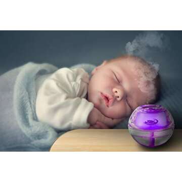 JZK Mini Portable Air Humidifier with Night Light for All Ages