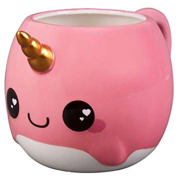 Pink Narwhal Coffee Mug - Cute Unicorn of the Sea Mug - Great Gift for Kids, Teens & Adults - Cerami...