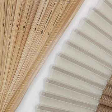 FoDau770 Exquisite Folding Hand Fans - Elegant 2-Pack for Weddings, Parties