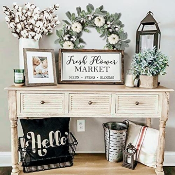 WANNA-CUL 24 inch Large Farmhouse Fall Wreath Decor for Front Door with White Pumpkin, Green Lamb's Ear and Eucalyptus Leaves, Harvest Door Wreath for Autumn or Thanksgiving Decorations