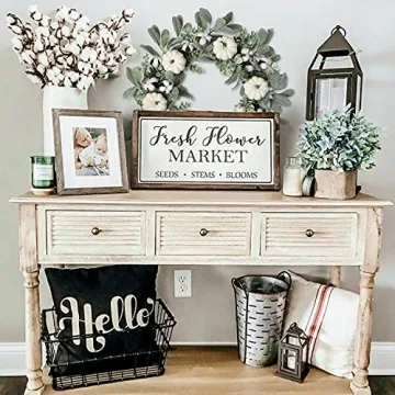 WANNA-CUL 24 inch Large Farmhouse Fall Wreath Decor for Front Door with White Pumpkin, Green Lamb's Ear and Eucalyptus Leaves, Harvest Door Wreath for Autumn or Thanksgiving Decorations