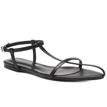 VorisVina Adjustable Buckle Flat Sandals for Women