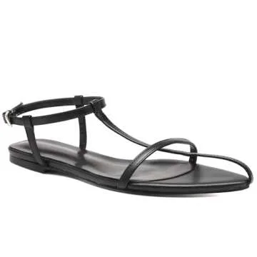 VorisVina Adjustable Buckle Flat Sandals for Women