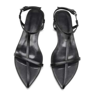 VorisVina Adjustable Buckle Flat Sandals for Women