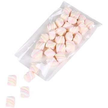 Brandon-super 100 Pcs 8 in x 6 in Clear Flat Cello Cellophane Treat Bags Good for Bakery,Popcorn,Coo...