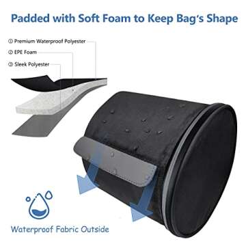 Hanging Toilet Paper Holder Waterproof Tissue Holder Cat Proof Roll Paper Case Cover Portable and Foldable Roll Storage Bag with Adjustable Strap for Wall Car Camping Tent Home Office Black
