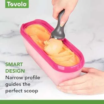 Tovolo Ice Cream Containers for Homemade Ice Cream, Glide-A-Scoop (1.5 Qt, Raspberry Tart) - Stackable Ice Cream Storage Containers for Freezer - BPA-Free Ice Cream Tub with Lid & Non-Slip Base