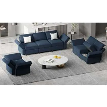 Stylish Belffin Modular Velvet 3-Piece Sofa Set