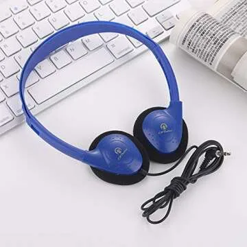 CN-Outlet Kids Headphones for Classroom in Bulk Multi Colored 5 Pack, Wholesale Children On-Ear Headset Perfect for Schools, Student, Libraries, Computer Lab, Testing Centers (5Pack)