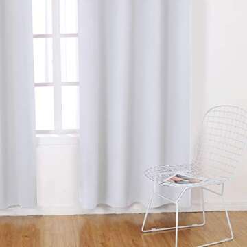 BYSURE Greyish White Blackout Curtains Set of 2 Panels