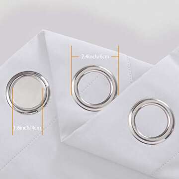 BYSURE Greyish White Blackout Curtains Set of 2 Panels