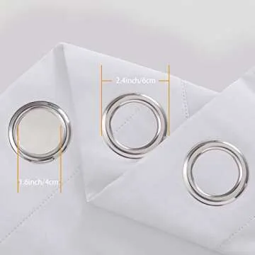 BYSURE Greyish White Blackout Curtains Set of 2 Panels