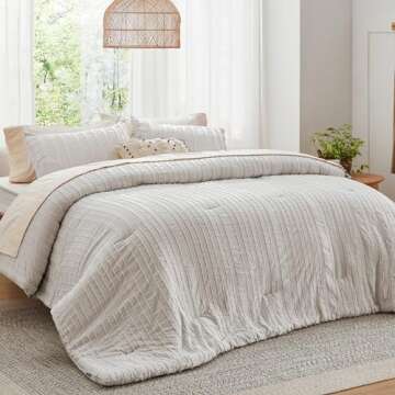 Bedsure Boho Comforter Set Full - Tufted Bed Set, 3 Pieces Farmhouse Shabby Chic Embroidery Bedding ...