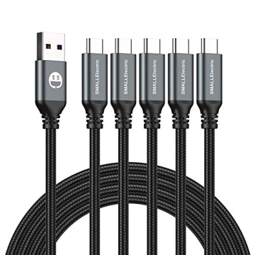 USB Type-C to A 5-Pack Braided Fast Charging Cables