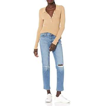 The Drop Women's Slim-Fitted Polo Sweater for Elegant Style