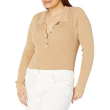 The Drop Women's Slim-Fitted Polo Sweater for Elegant Style