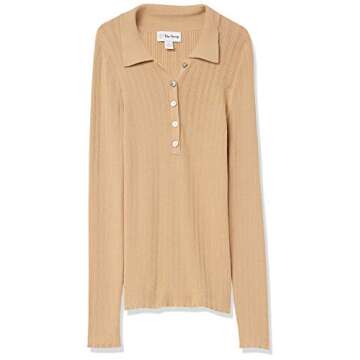 The Drop Women's Slim-Fitted Polo Sweater for Elegant Style