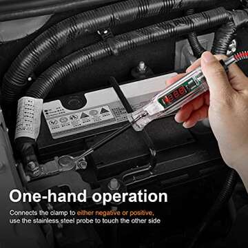 Premium Digital LED Automotive Circuit Tester, DC 2.6V-32V Test Light with Portable PU Extended Spring Wire, Vehicle Circuits Low Voltage Light Tester with Sharp Stainless Probe