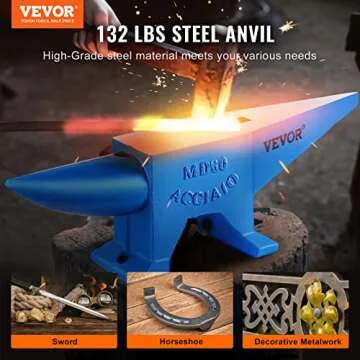 VEVOR Single Horn Anvil Durable Metalworking Tool 132Lbs