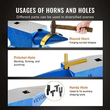 VEVOR Single Horn Anvil Durable Metalworking Tool 132Lbs