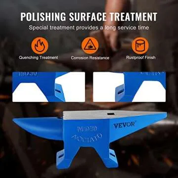 VEVOR Single Horn Anvil Durable Metalworking Tool 132Lbs