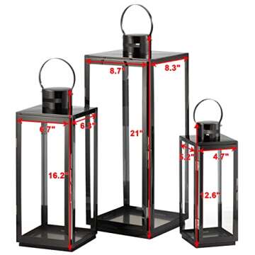 Matico Stainless Decorative Candle Lantern Set for Home and Garden