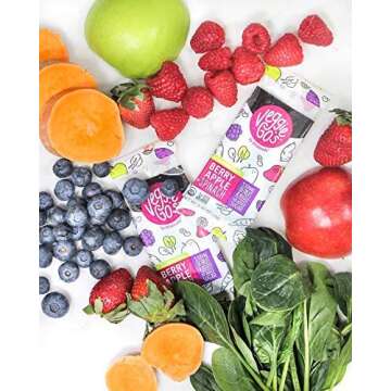 Wildmade Veggie Go's Fruit and Veggie Strips (Berry, Apple + Spinach) Organic Fruit Leather with No Added Sugar for Kids and Adults - Gluten-Free, Non-GMO, Vegan - 20 Pack