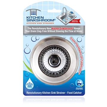 Revolutionary Kitchen SinkShroom: Clog-Free Stainless Steel Strainer, Chrome Gray