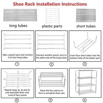 Xerhnan 4-Tier Stackable Small Shoe Rack, Lightweight Shoe Shelf Storage Organizer for Entryway, Hallway and Closet(White)