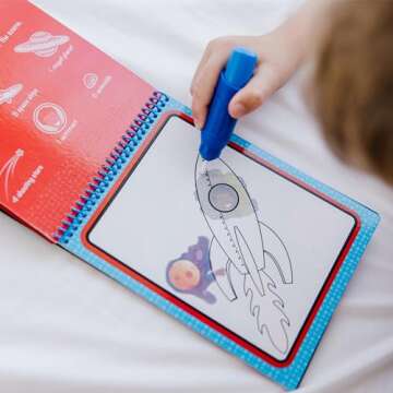 Melissa & Doug On The Go Water Wow! Reusable Mess-Free Water-Reveal Activity Pad – Space - Party F...
