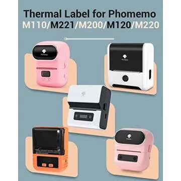 Phomemo Thermal Labels- Sticker Label for M110/M221/M220/M120/M200 Label Printer,1.97"x3.15"(50x80mm),100 Labels/Roll, Black on White