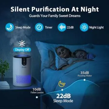 FreAire air purifier Room Up to 538 Ft²/h, HEPA Air Cleaner 3-in-1 Filter Pet Hair, Pollen, Smoke, Dust, Portable Air Purifier with Sleep Mode, Timer For Bedroom Office for Home