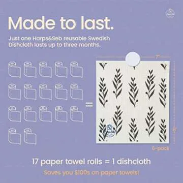 Harps&Seb Eco-Friendly Swedish Dishcloths - 6 Pack