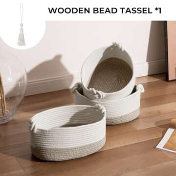 GRANNY SAYS Storage Baskets, Woven Baskets for Storage, Cotton Rope Baskets, Toy Storage Organizer, ...