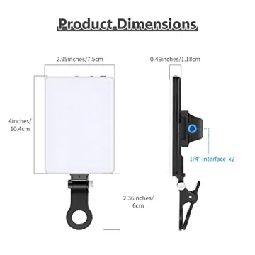 NEEWER Basic Selfie Light with Front & Back Phone Clip, 60 LED 2000mAh Rechargeable CRI 95+, 3 Light Modes, Portable Clip on Light for Phone/Tablet/Laptop, Zoom Call TikTok Video Fill Light - NL-60AI