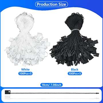 1000Pcs 7inch Hang Tag String Snap Lock Pin Loop Fastener Hook Ties Easy and Fast to Attach for Clot...