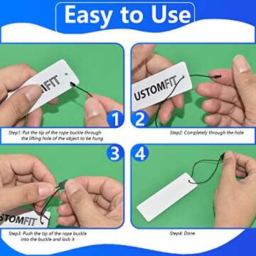 1000Pcs 7inch Hang Tag String Snap Lock Pin Loop Fastener Hook Ties Easy and Fast to Attach for Clothing Tags Retail Store Price Tag Shoes Snap Lock Luggage Label DIY Crafts (Black+White)