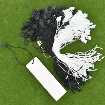 1000Pcs 7inch Hang Tag String Snap Lock Pin Loop Fastener Hook Ties Easy and Fast to Attach for Clothing Tags Retail Store Price Tag Shoes Snap Lock Luggage Label DIY Crafts (Black+White)