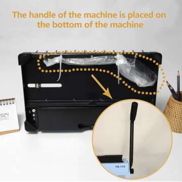 Rayson TD-132 Wire Binding Machine, 32-Hole Spiral Coil Binder, 3:1 Pitch, Punches 12 Sheets, Binds up to 120 Sheets, Sturdy Metal Construction