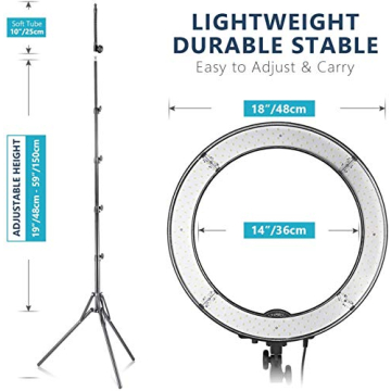 NEEWER 18in LED Ring Light Kit for Photography and Makeup