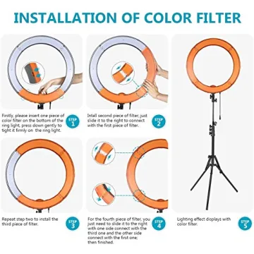 NEEWER 18in LED Ring Light Kit for Photography and Makeup
