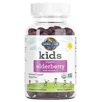 Kids Organic Elderberry Plus Vitamin C Gummies, 60 Count